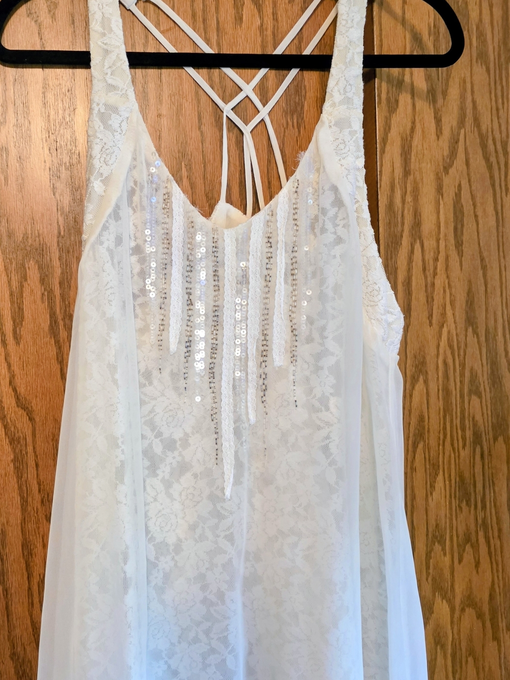 NWOT Miss Me Cream Lace Tank